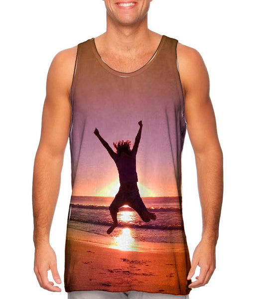 Beach Jumping Mens Tank Top