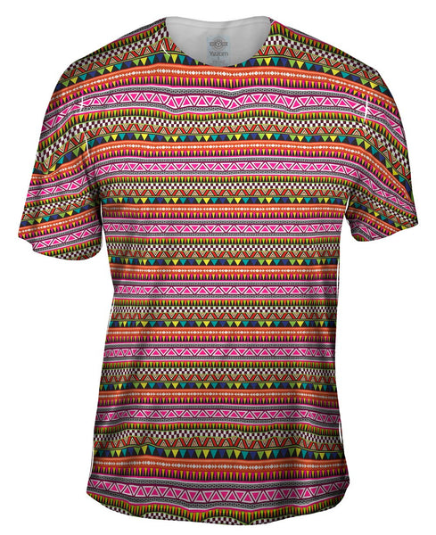 Tribal Colorful Aztec Warrior Mens T-Shirt