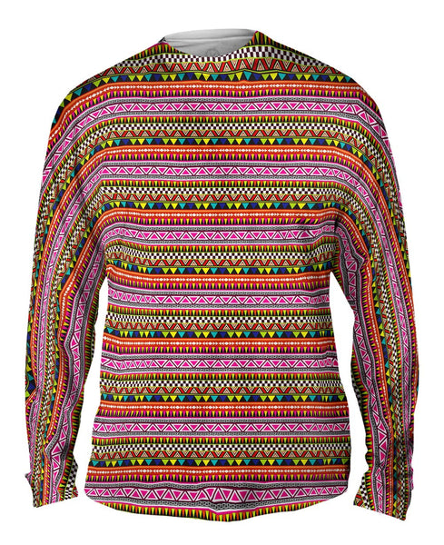 Tribal Colorful Aztec Warrior Mens Long Sleeve