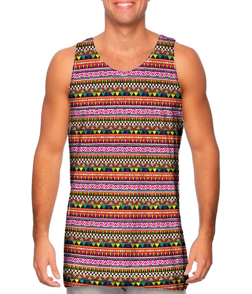 Tribal Colorful Aztec Warrior&nbsp;Mens Tank Top