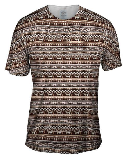 Tribal Brown Aztec Warrior Mens T-Shirt