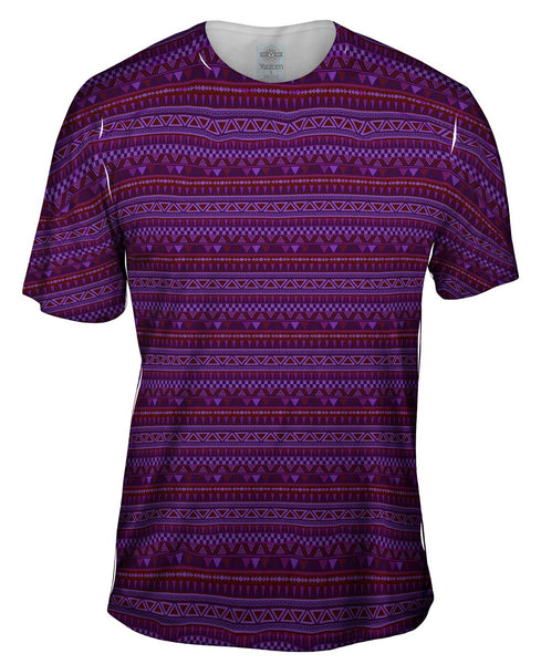 Tribal Purple Aztec Warrior Mens T-Shirt