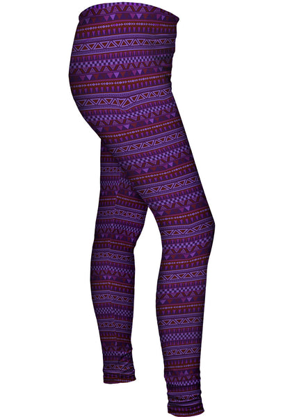 Tribal Purple Aztec Warrior&nbsp;Womens Leggings