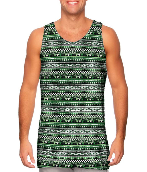 Tribal Green Aztec Warrior&nbsp;Mens Tank Top