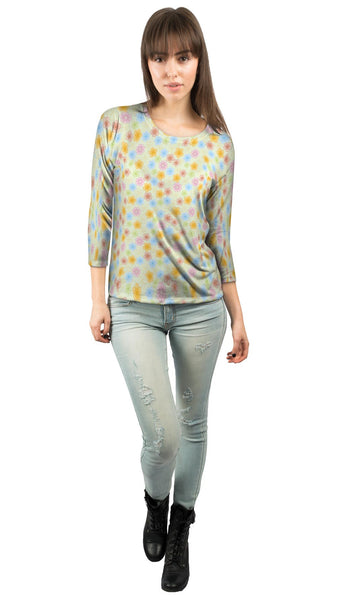 Tribal Flower Fun&nbsp;Womens 3/4 Sleeve