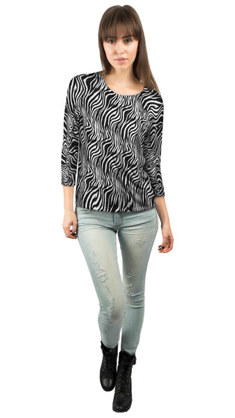 Tribal Zebra Skin Safari&nbsp;Womens 3/4 Sleeve