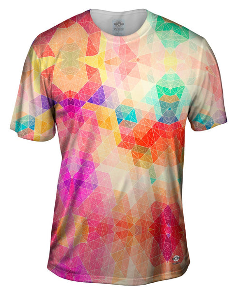 Warm Sunshine Hipster Triangle Pattern Mens T-Shirt