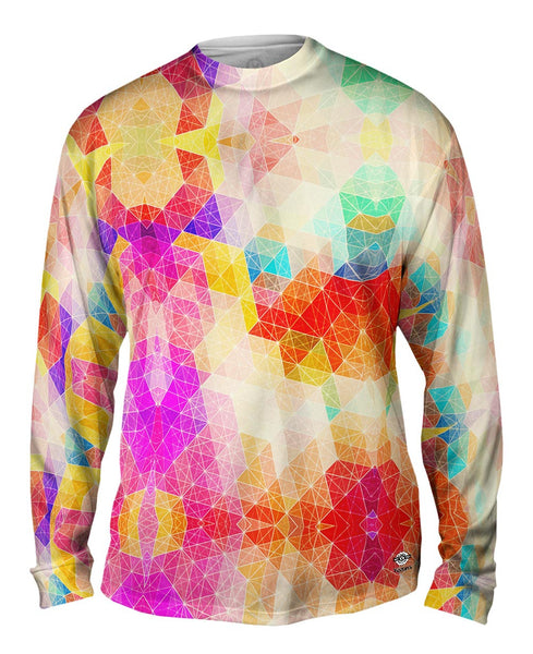 Warm Sunshine Hipster Triangle Pattern Mens Long Sleeve