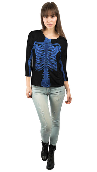 Skeleton Xray Jiggle&nbsp;Womens 3/4 Sleeve