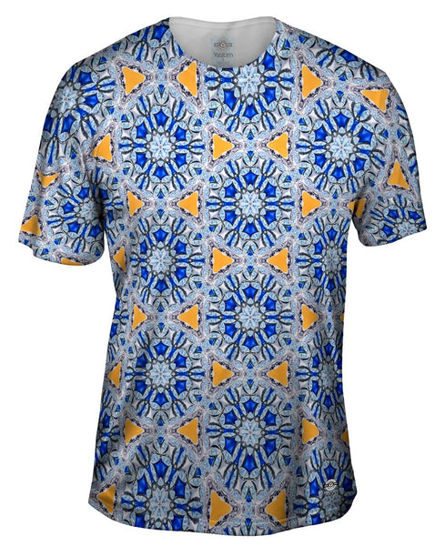 Blue Orange Diamonds Pattern Mens T-Shirt