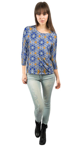 Blue Orange Diamonds Pattern