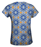 Blue Orange Diamonds Pattern