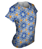Blue Orange Diamonds Pattern