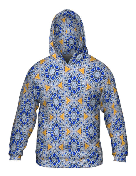 Blue Orange Diamonds Pattern Mens Hoodie Sweater