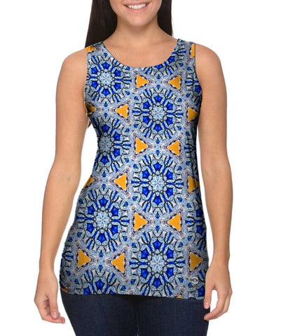 Blue Orange Diamonds Pattern