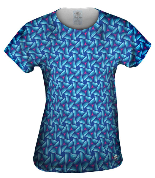 Blue Sky Red Waves Murano Pattern Womens Top