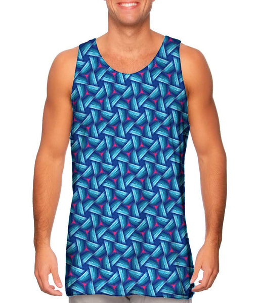 Blue Sky Red Waves Murano Pattern Mens Tank Top