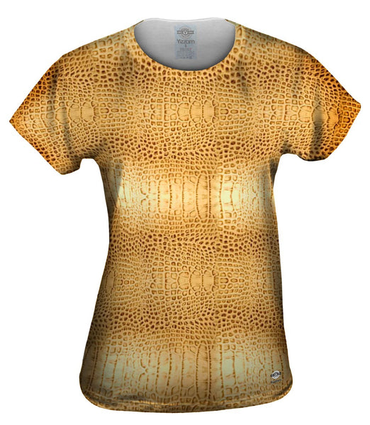 Golden Snake Skin Pattern Womens Top