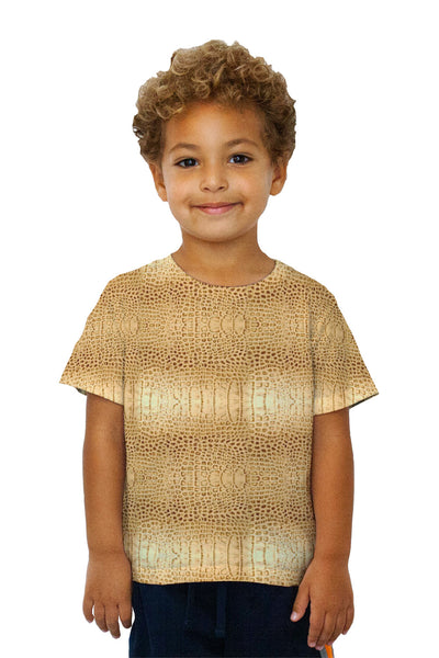 Kids Golden Snake Skin Pattern Kids T-Shirt