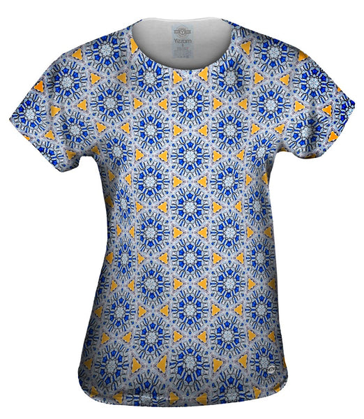 Mosaic Blue Triangles Pattern&nbsp;Womens Top