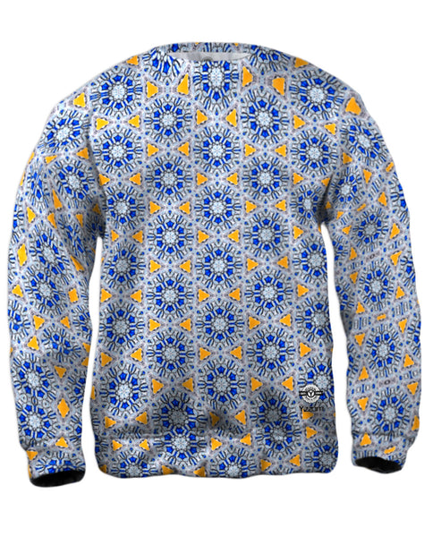 Mosaic Blue Triangles Pattern&nbsp;Mens Sweatshirt