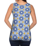 Mosaic Blue Triangles Pattern