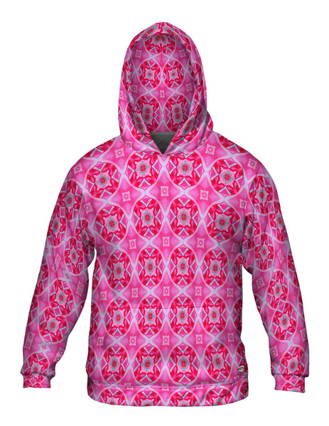Pink Trippy Roses Mens Hoodie Sweater