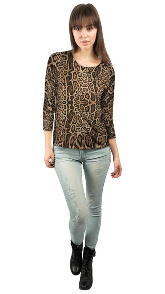 Leopard Skin Pattern&nbsp;Womens 3/4 Sleeve
