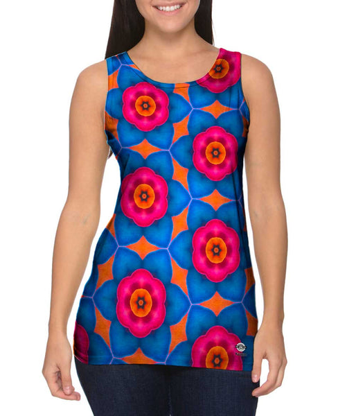 Smell The Blue Flowers Pattern&nbsp;Womens Tank Top