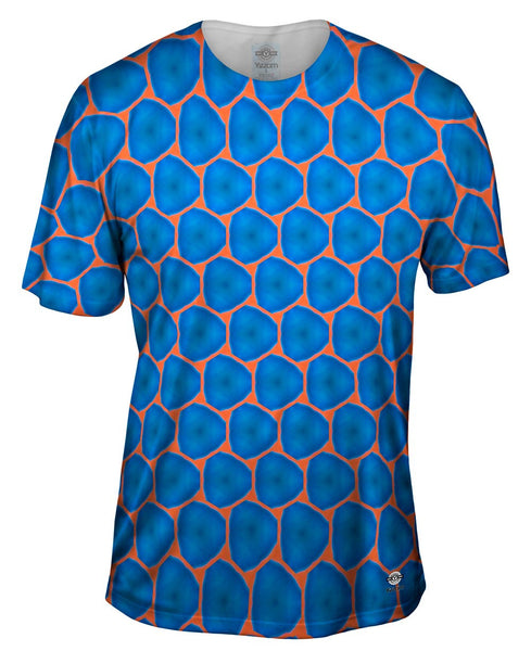 Blue Orange Colorful Triangles Mens T-Shirt