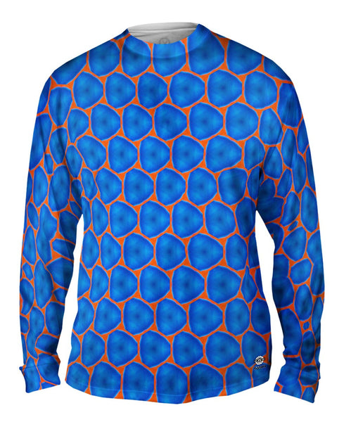 Blue Orange Colorful Triangles Mens Long Sleeve