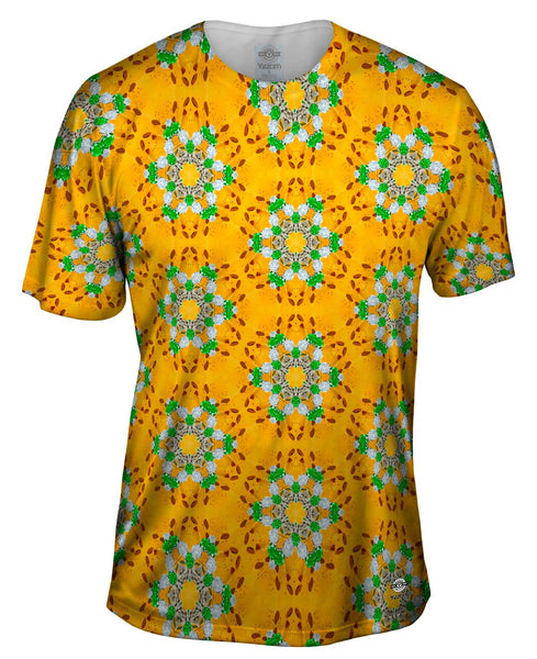 Golden Umbrella Pattern Mens T-Shirt
