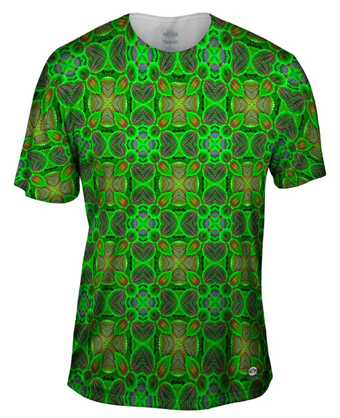 Green Foliage Pattern Mens T-Shirt