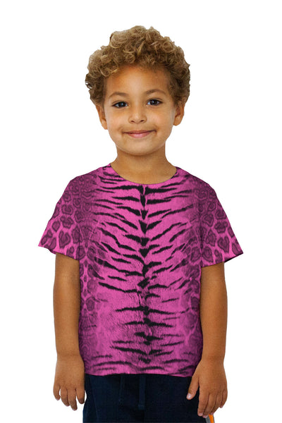 Kids Tiger Leopard Skin Hot Pink Kids T-Shirt