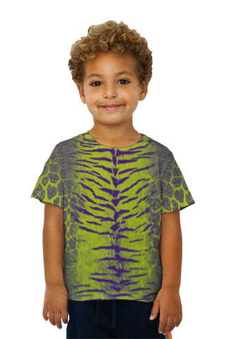 Kids Tiger Leopard Skin Purple Lime Green