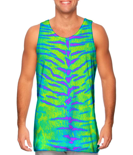 Tiger Leopard Skin Blue Purple Green&nbsp;Mens Tank Top