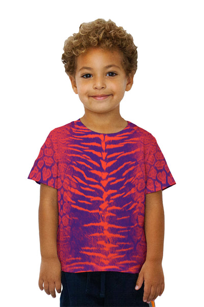 Kids Tiger Leopard Skin Orange Purple&nbsp;Kids T-Shirt