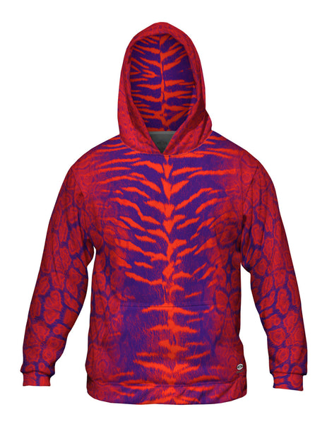 Tiger Leopard Skin Orange Purple&nbsp;Mens Hoodie Sweater