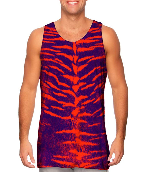 Tiger Leopard Skin Orange Purple&nbsp;Mens Tank Top