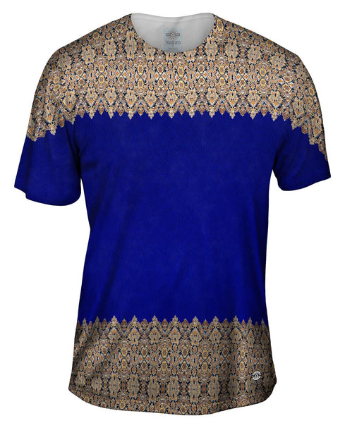 Elegant Border Glowing Navy Mens T-Shirt