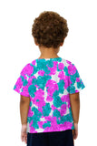 Kids Tropical Leaves Pink Foliage Pattern