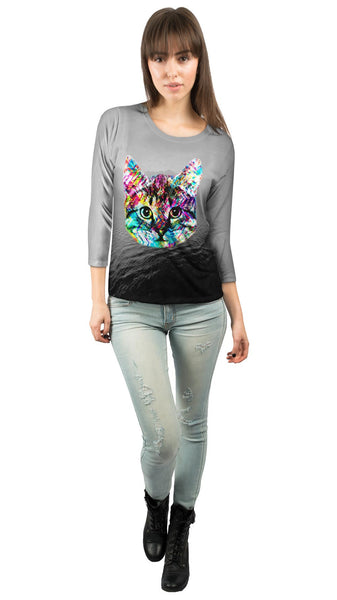 Hipster Cat Trastophy&nbsp;Womens 3/4 Sleeve