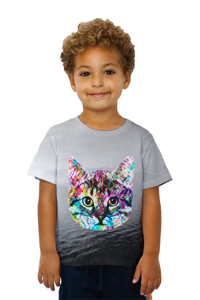 Kids Hipster Cat Trastophy Kids T-Shirt