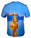 Golden Peaks Buddha And Mount Everest