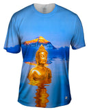 Golden Peaks Buddha And Mount Everest
