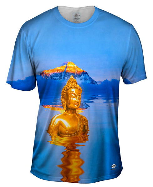 Golden Peaks Buddha And Mount Everest Mens T-Shirt