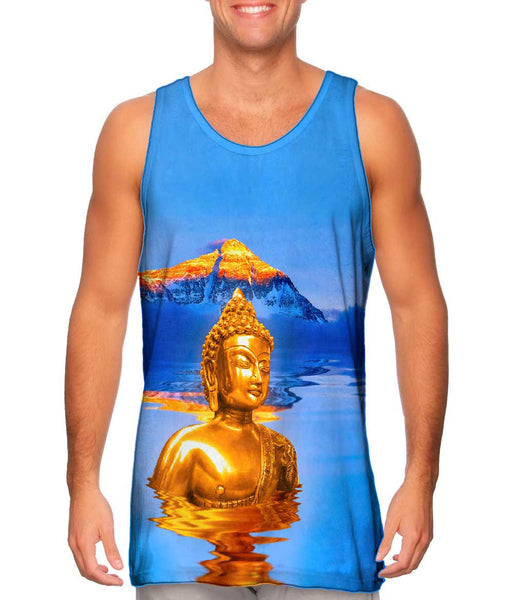 Golden Peaks Buddha And Mount Everest Mens Tank Top