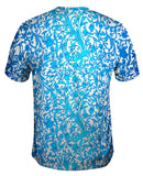 Swirl Flower Navy Turquoise Pattern