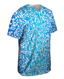 Swirl Flower Navy Turquoise Pattern