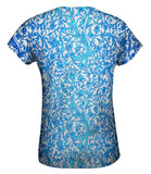 Swirl Flower Navy Turquoise Pattern